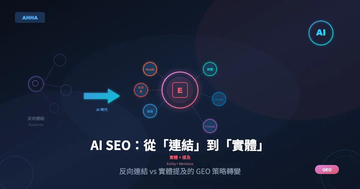 AI SEO:反向連結真的不重要了嗎?從「連結」走向「實體」與「提及」的 GEO 策略
