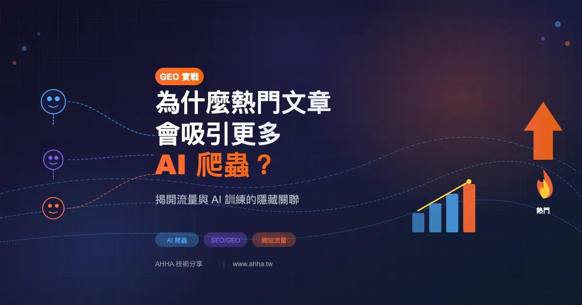 GEO 實戰觀察:為什麼熱門文章會吸引更多 AI 爬蟲?揭秘流量與 AI 訓練的關聯性